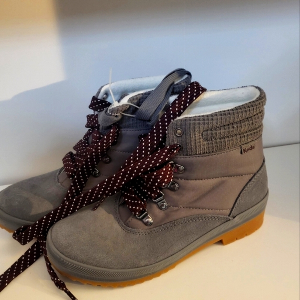 Keds camp boot suede gray/grey leather  NEW NWT